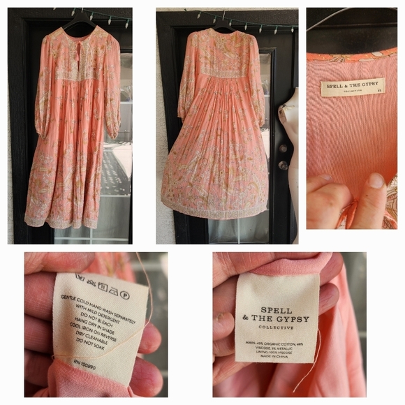 SPELL & THE GYPSY COLLECTIVE HENDRIX DRESS  DUSTY PINK - Picture 3 of 3